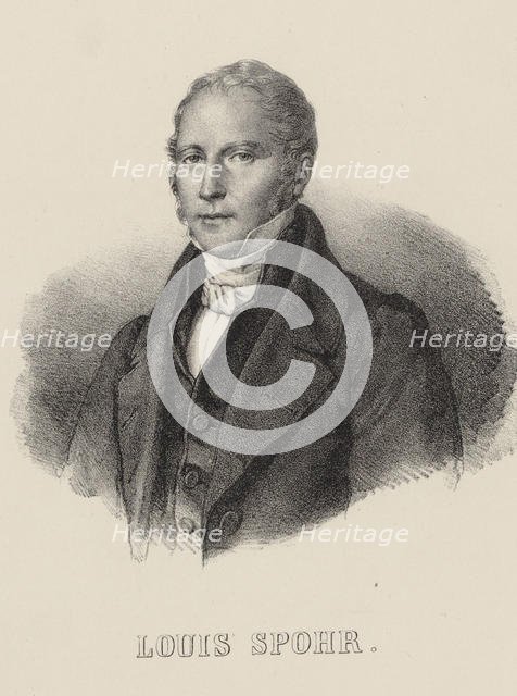 Portrait of the violinist and composer Louis Spohr (1784-1859), c. 1840. Creator: Anonymous.