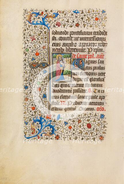 Saint Paul with an Open Book; Book of Hours, about 1440-1450. Creator: Workshop of the Bedford Master.