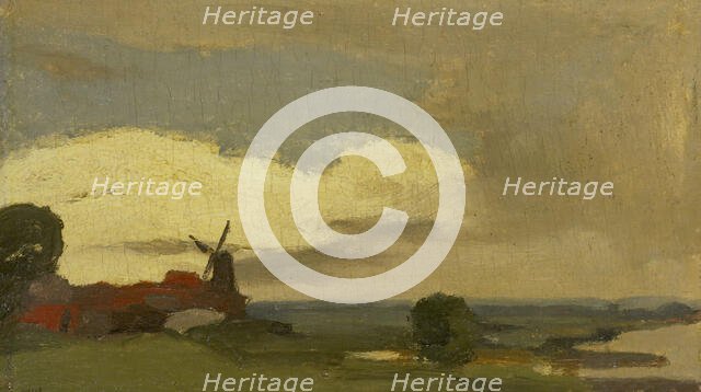 Landscape with Wijk mill near Duurstede, 1885-1923.  Creator: Willem Witsen.