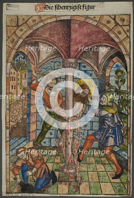 The Scourging of Christ (verso), and The Israelites Enslaved in Egypt (recto), from..., 1929. Creator: Michael Wolgemut.