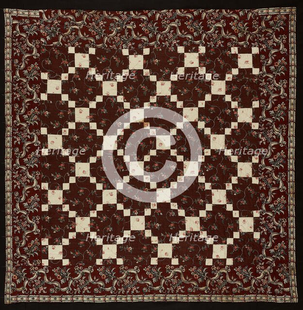 Bedcover (Nine Patch Quilt), United States, 1800/20. Creator: Unknown.