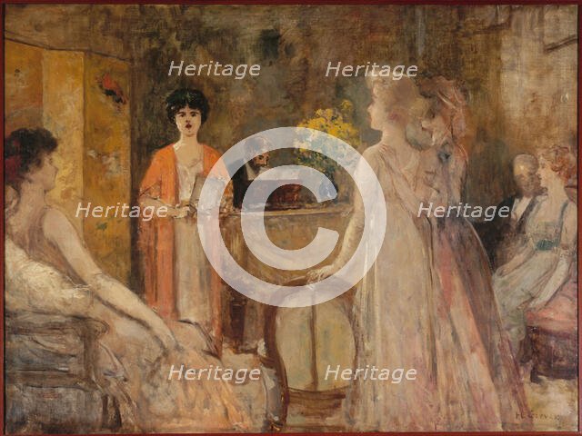 Un mardi, soirée chez Madeleine Lemaire, c1910. Creator: Henri Gervex.