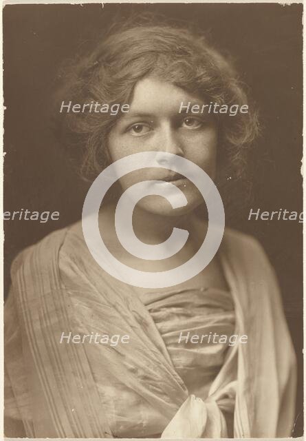 Portrait of a Woman in Silk Dress with Shawl, 1907-1943. Creator: Louis Fleckenstein.