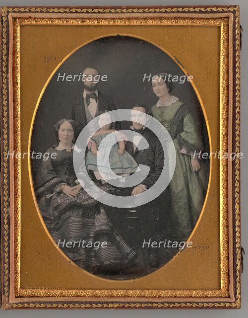 Untitled (Portrait of Two Women, Two Men, and One Girl), 1857. Creator: Charles H. Williamson.