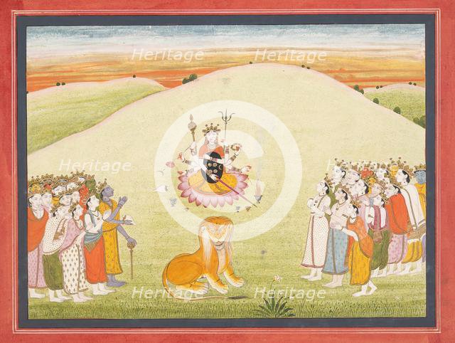 The Creation of Durga: Page from a Dispersed Markandeya Purana..., ca. 1810-20. Creator: Unknown.