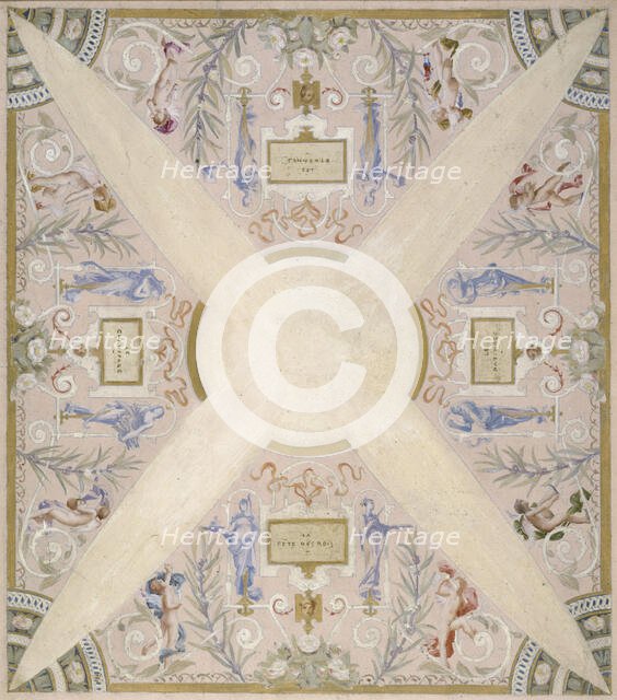 Sketch for the 'festival staircase' at the Hotel de Ville in Paris: January, between 1888 and 1898. Creator: Luc Olivier Merson.