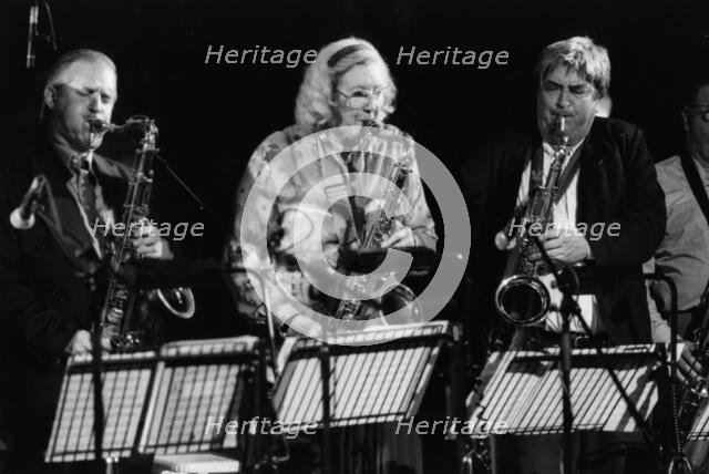 Scott Hamilton, Kathy Stobart, Tony Coe, Brecon Jazz Festival, 1996. Creator: Brian Foskett.