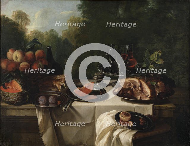 Breakfast Piece with Ham, late 17th-mid-18th century. Creator: Alexandre François Desportes.