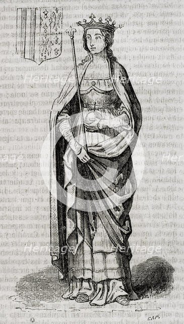 Violant of Bar, (c1365-1431), Queen consort of Aragon by marriage, as 2nd wife of the king, 1852. Creator: Tomás Carlos Capuz.