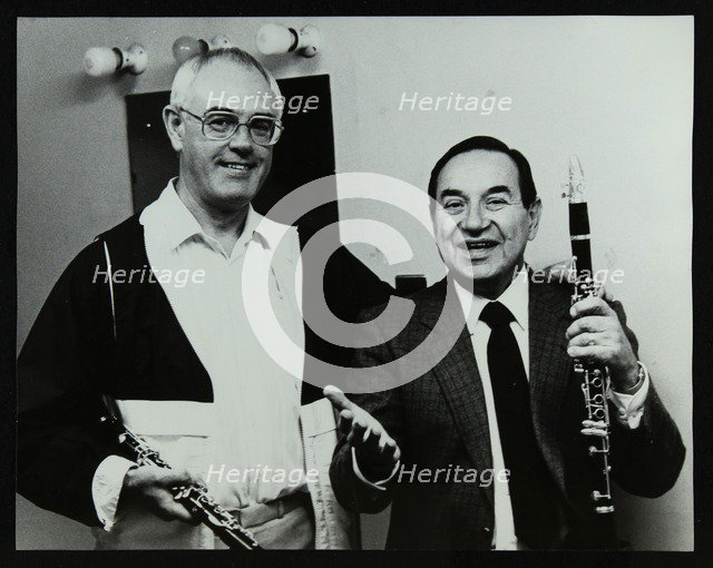 Clarinetists Terry Lightfoot and Peanuts Hucko, Potters Bar, Hertfordshire, 1986. Artist: Denis Williams