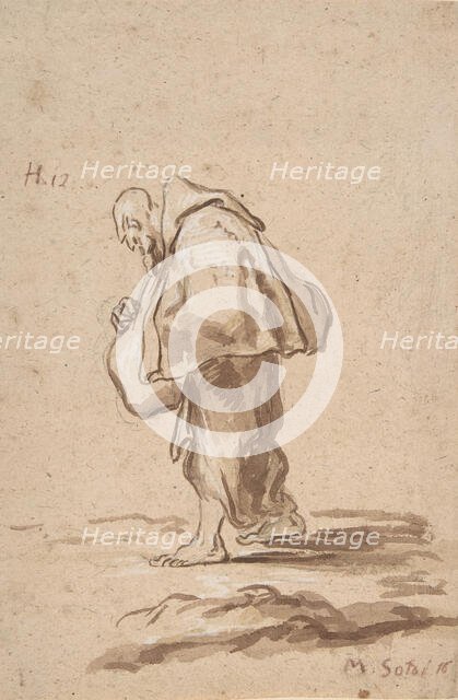 Standing Pilgrim Friar., ca. 1705-20. Creator: Alessandro Magnasco.