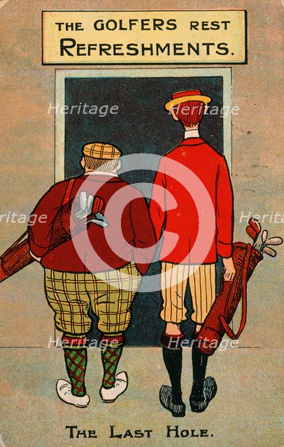 Golfing cartoon, 1920s. Artist: Unknown