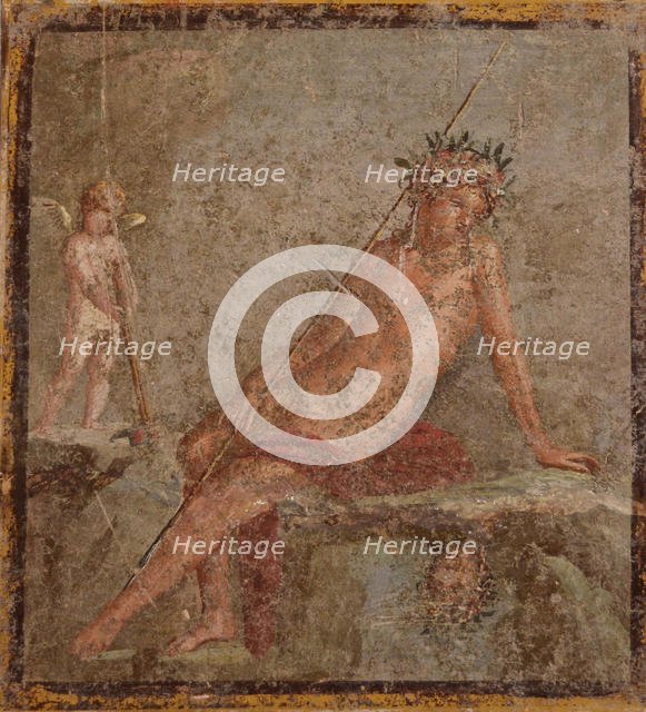 Narcissus, 1st H. 1st cen. AD. Creator: Roman-Pompeian wall painting.