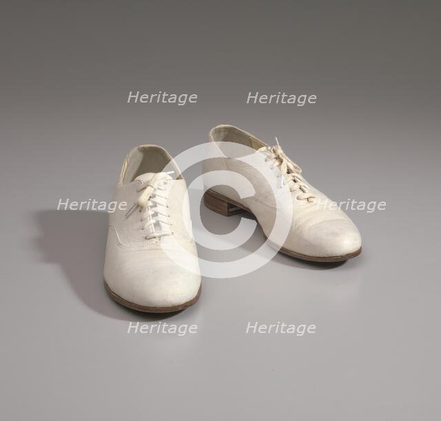 Off-white oxford shoes worn by Cab Calloway, mid 20th-late 20th century. Creator: Capezio.
