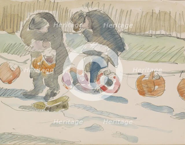 Two men on a street, c.1916. Creator: Reijer Stolk.