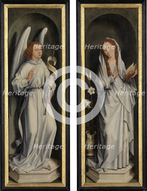 The Annunciation. The side panels from the Triptych of Jan Crabbe, ca 1470.
