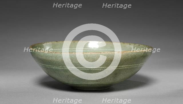 Dish with Inlaid Plant Design, 1300s. Creator: Unknown.