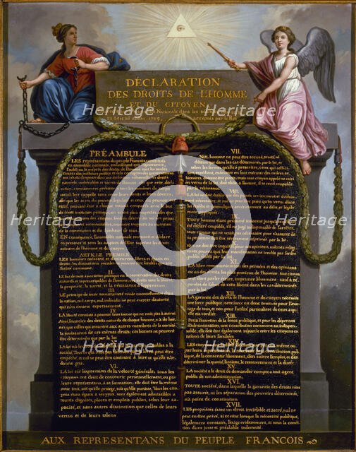 Declaration of the Rights of Man and of the Citizen, c1789. Creator: Jean Jacques Francois Le Barbier.