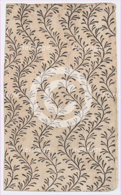 Sheet with overall curved vine pattern, 19th century. Creator: Anon.