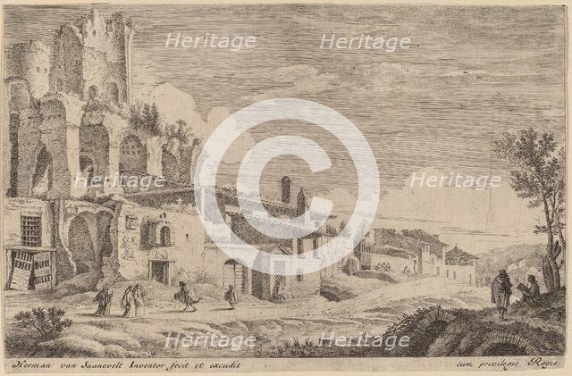 Landscape with an Artist Sketching. Creator: Herman van Swanevelt.