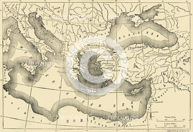 'Map of the Byzantine Empire in the Ninth Century', 1890.   Creator: Unknown.
