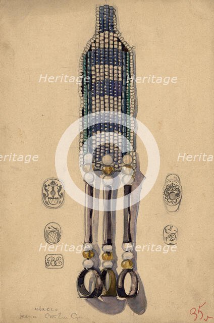 The end of the nakosnik of the wife of Stepan Suturov from Nalimka, 1920. Creator: A. G. Vargin.