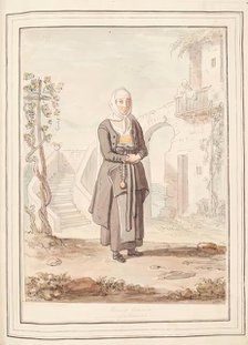 A Widow Woman of Procida, leaf from 'A Collection of Dresses by David Allan Mostly from Nature',1776 Creator: David Allan.