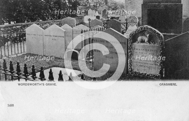 Grave of the poet William Wordsworth, Grasmere, Westmorland, 20th century. Artist: Unknown