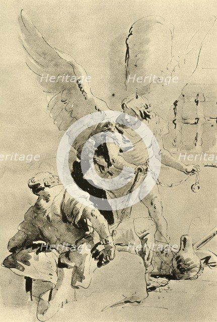 'An Angel appears to the Apostle Peter in prison', mid 18th century, (1928). Artist: Giovanni Battista Tiepolo.