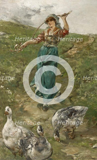 The Goose Herd, before 1890. Creator: Walter Shirlaw.