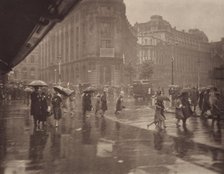 One of London's wet days, 1920s. Creator: Harry Moult.