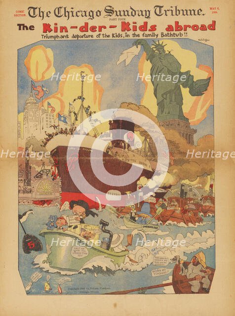 Comic strips from the series Kin-der-Kids. Chicago Tribune, 1906-1907. Creator: Feininger, Lyonel (1871-1956).