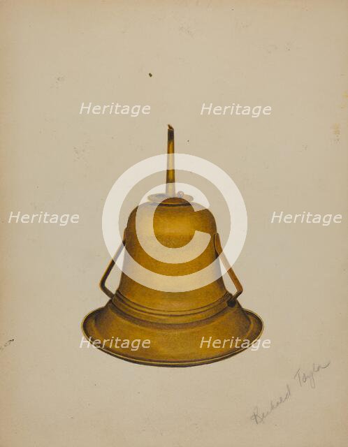 Whale Oil Lamp, c. 1938. Creator: Richard Taylor.