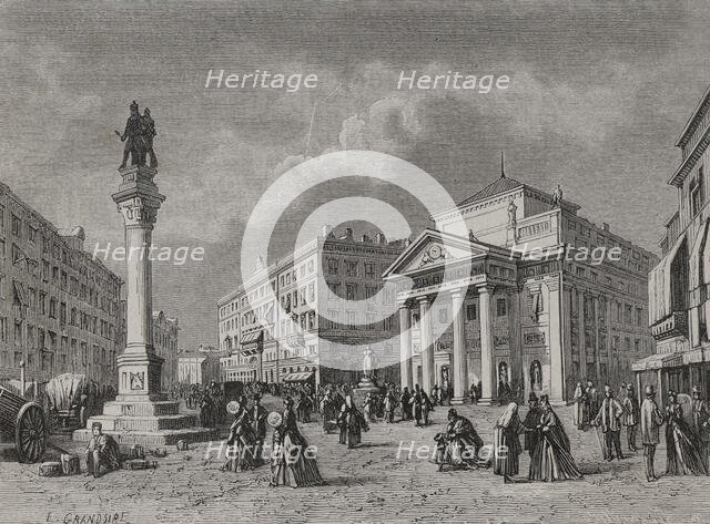 Stock Exchange Square, Trieste, Italy. 1879.  Creator: Pierre Eugene Grandsire.