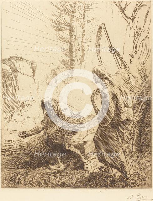 Death and the Woodcutter, 3rd plate (La mort et le bucheron). Creator: Alphonse Legros.