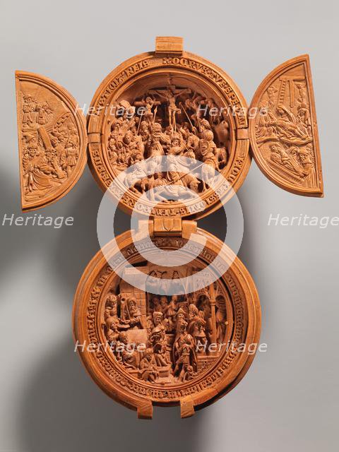 Prayer Bead with the Crucifixion and Jesus before Pilate, early 16th century. Creator: Unknown.