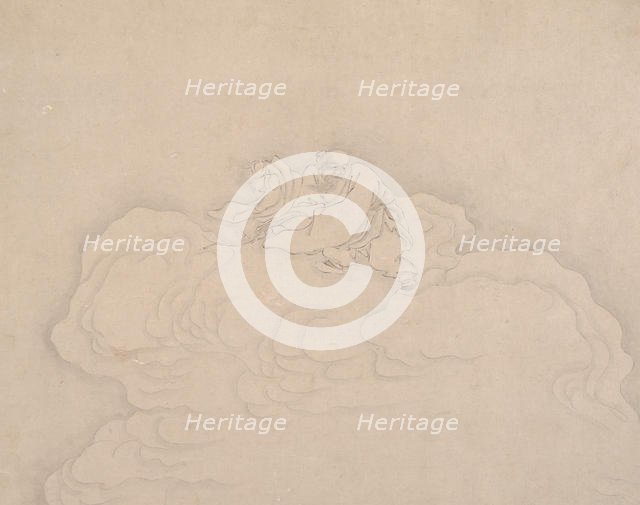 An Immortal on a Cloud with a Pair of Peaches, 20th century. Creator: Unknown.