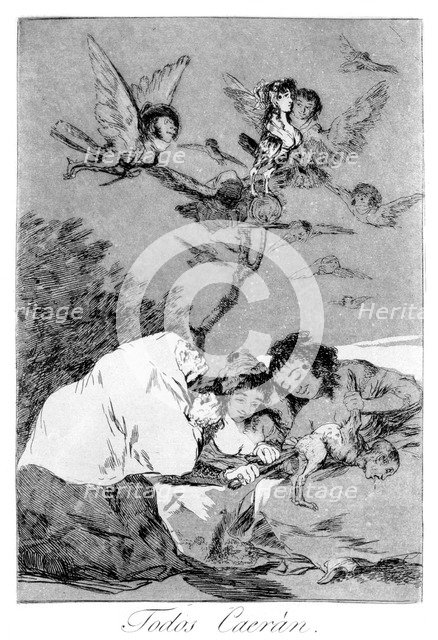 'All will fall', 1799. Artist: Francisco Goya