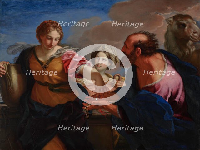 Rebecca and Eliezer at the Well, about 1655-1657. Creator: Carlo Maratti.