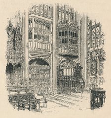 'Choir Stalls and Royal Closet, St. George's Chapel', 1895. Artist: Unknown.
