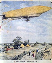 'La Republique' on her maiden flight, 1908. Artist: Anon