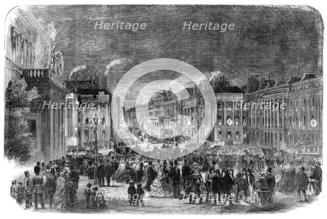 The Peace Illuminations - Waterloo-Place, 1856.  Creator: Unknown.
