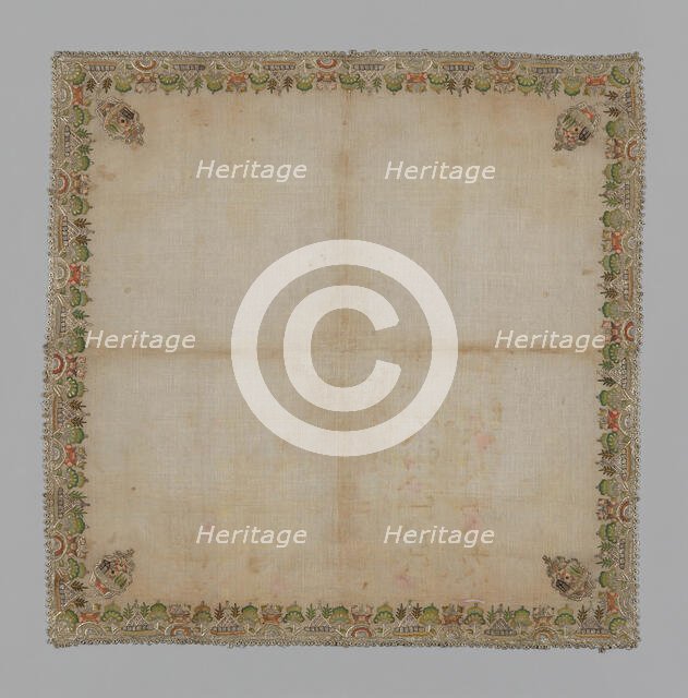 Cover or Handkerchief, Turkey, 19th century. Creator: Unknown.