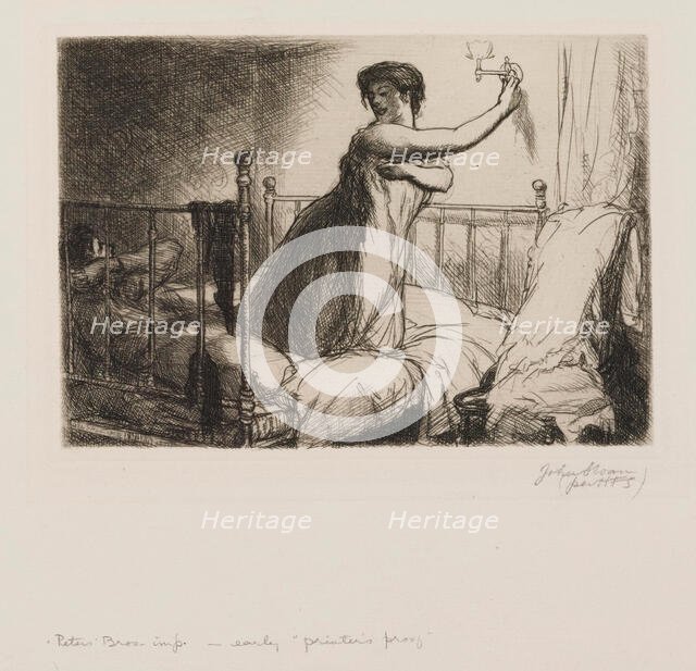 Turning Out the Light, 1905. Creator: John Sloan.