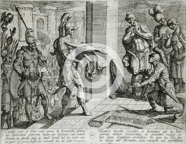 Cerialis Pardons and Relieves Roman Soldiers Who had Helped Civilis, Publshed 1612. Creator: Antonio Tempesta.