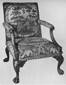 'Chippendale Mahogany Arm-Chair with Needlework Upholstery',  mid 18th century, (1928). Artist: Thomas Chippendale.