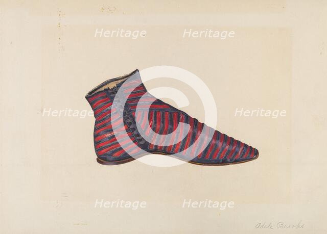 Woman's Slipper, c. 1938. Creator: Adele Brooks.