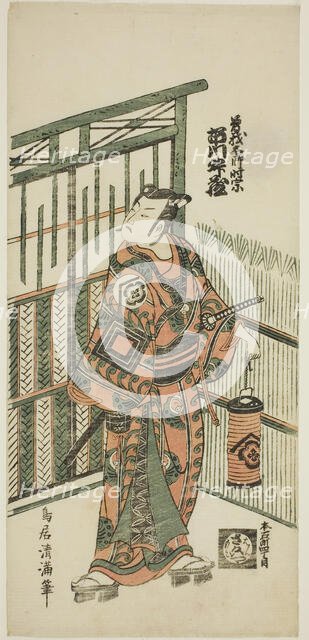 The Actor Ichikawa Masuzo I as Soga no Goro in the play "Tokitsukaze Irifune Soga,"...,1758. Creator: Torii Kiyomitsu.