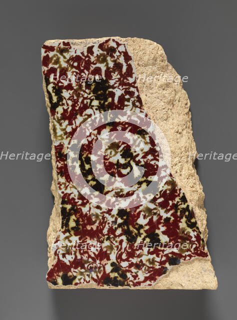 Polychrome Luster Tile Fragment, Iraq, 9th century. Creator: Unknown.