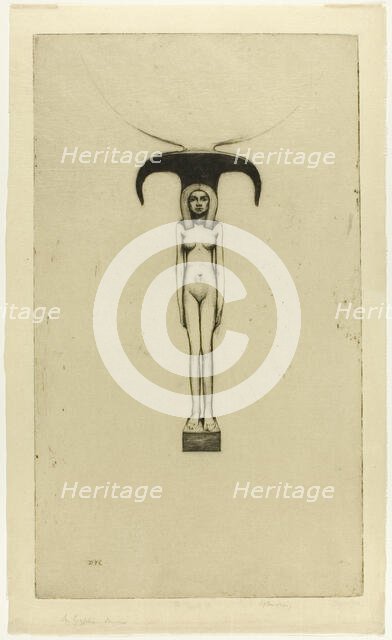 An Egyptian Mirror, 1909. Creator: David Young Cameron.